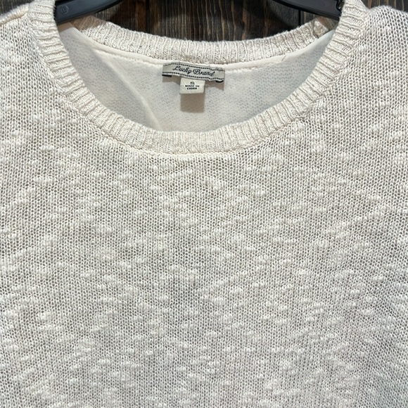 Lucky Brand Sweater S Split Back Cream Lace Cinema Boho Sheer Coquette Girly - Picture 5 of 9